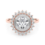 Exquisite 3/4 CT Round Center Engagement Ring in 14kt White Gold