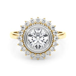 Exquisite 3/4 CT Round Center Engagement Ring in 14kt White Gold