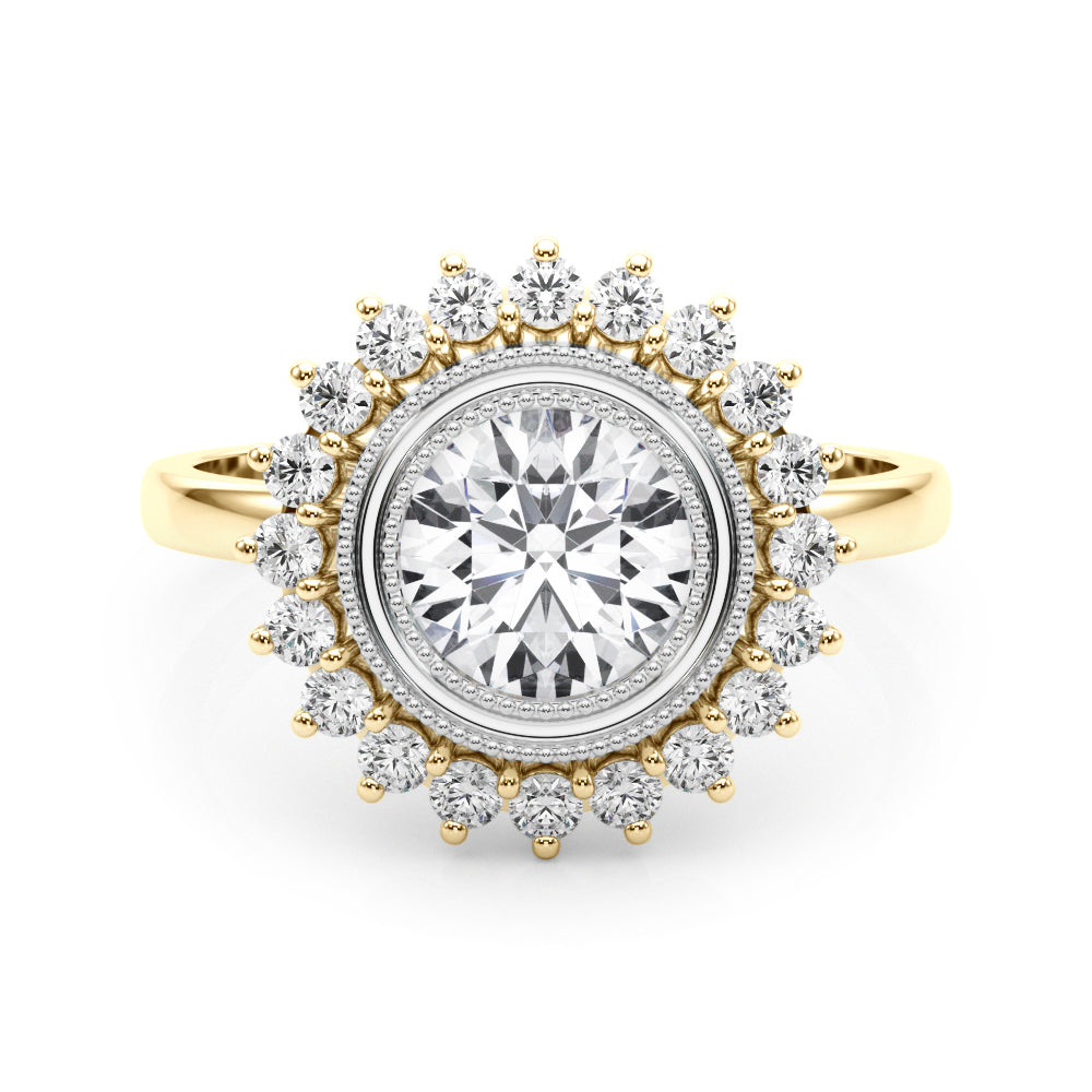 Exquisite 3/4 CT Round Center Engagement Ring in 14kt White Gold