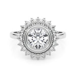 Exquisite 3/4 CT Round Center Engagement Ring in 14kt White Gold