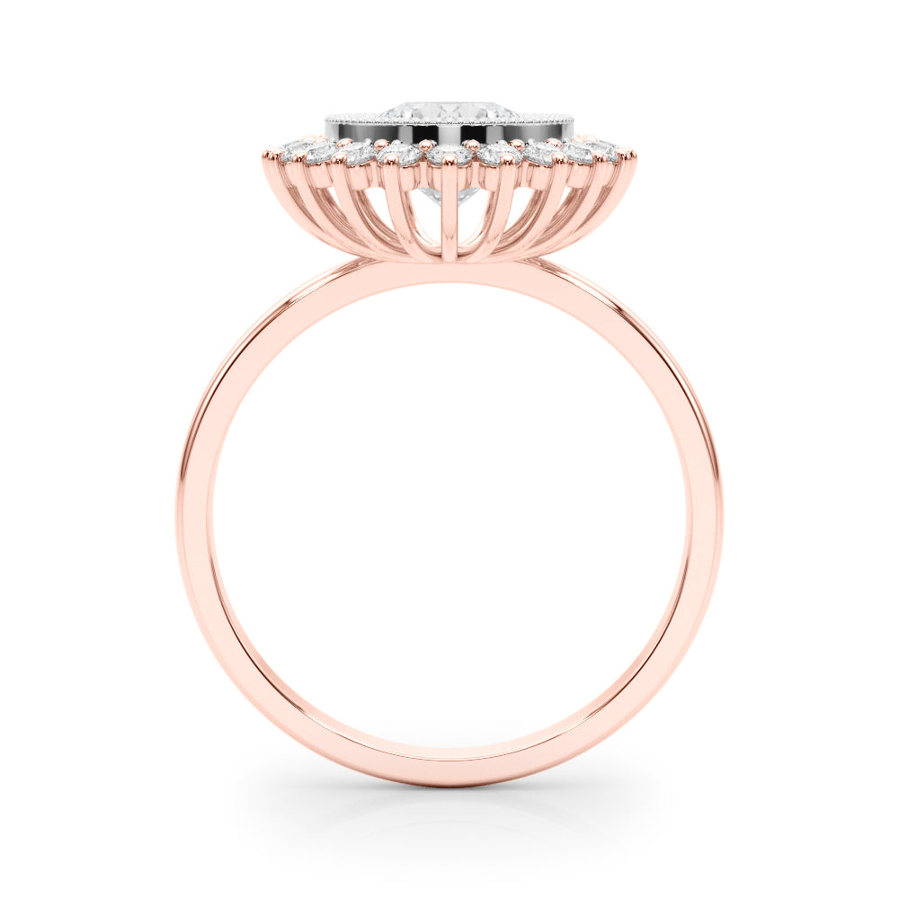 Exquisite 3/4 CT Round Center Engagement Ring in 14kt White Gold