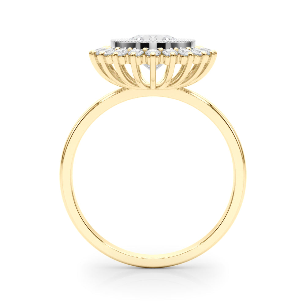 Exquisite 3/4 CT Round Center Engagement Ring in 14kt White Gold
