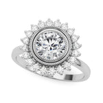 Exquisite 3/4 CT Round Center Engagement Ring in 14kt White Gold