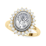 Exquisite 14kt White Gold Oval Engagement Ring Setting - 3/8 ct tw SI1-H Diamonds