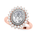 Exquisite 14kt White Gold Oval Engagement Ring Setting - 3/8 ct tw SI1-H Diamonds
