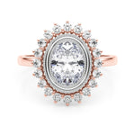 Exquisite 14kt White Gold Oval Engagement Ring Setting - 3/8 ct tw SI1-H Diamonds