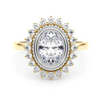 Exquisite 14kt White Gold Oval Engagement Ring Setting - 3/8 ct tw SI1-H Diamonds