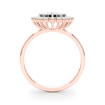 Exquisite 14kt White Gold Oval Engagement Ring Setting - 3/8 ct tw SI1-H Diamonds