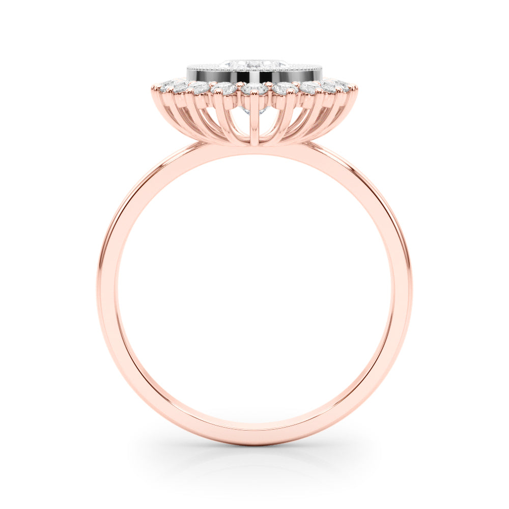 Exquisite 14kt White Gold Oval Engagement Ring Setting - 3/8 ct tw SI1-H Diamonds