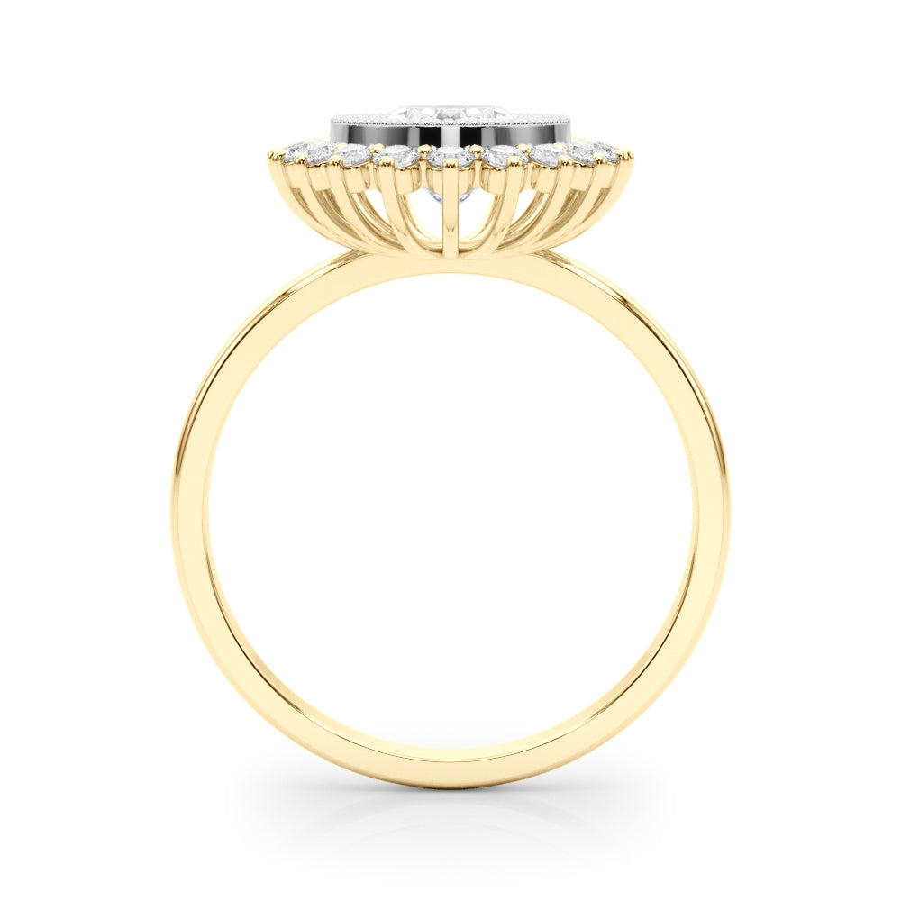 Exquisite 14kt White Gold Oval Engagement Ring Setting - 3/8 ct tw SI1-H Diamonds