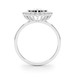 Exquisite 14kt White Gold Oval Engagement Ring Setting - 3/8 ct tw SI1-H Diamonds