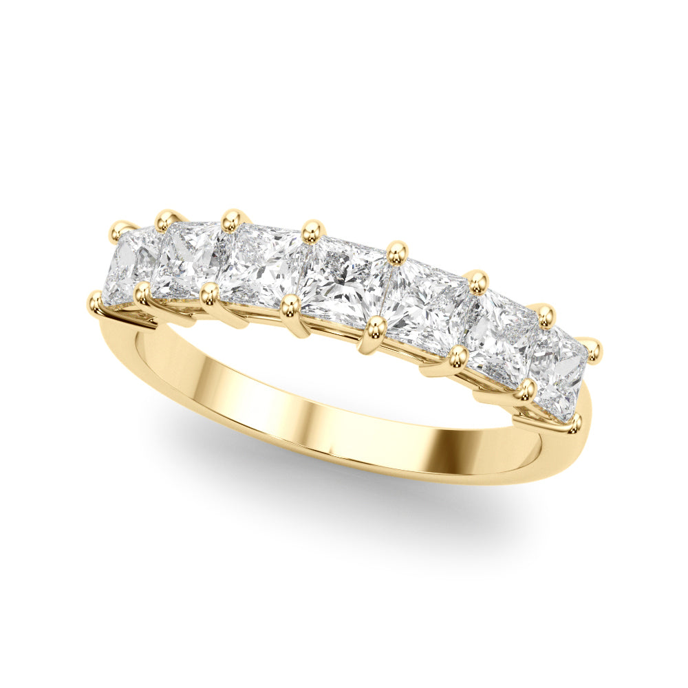 7-Stone Princess Cut Shared Prong Eternity Band Ring