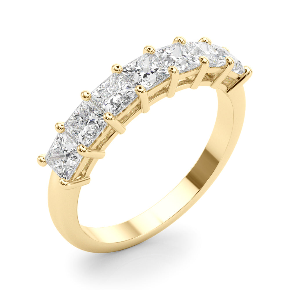 7-Stone Princess Cut Shared Prong Eternity Band Ring