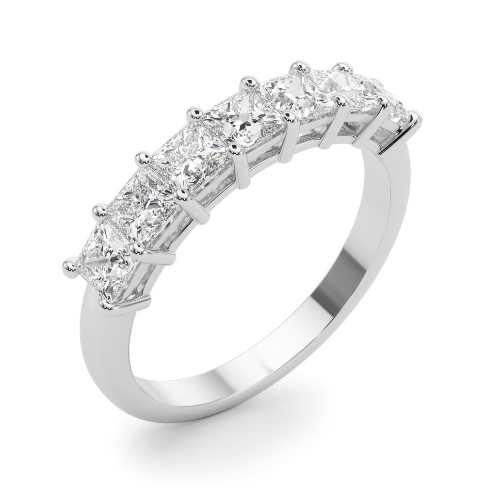 7-Stone Princess Cut Shared Prong Eternity Band Ring