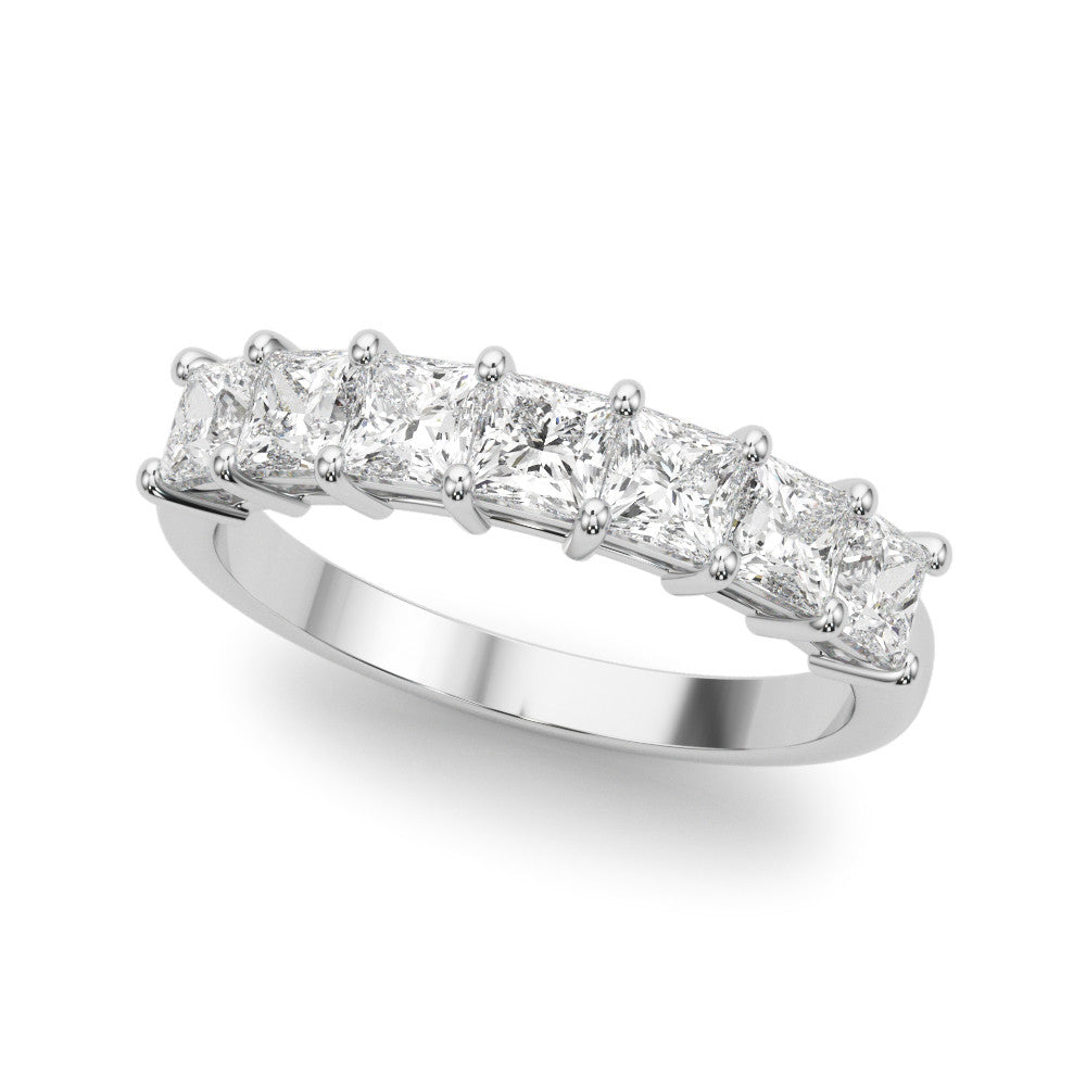 7-Stone Princess Cut Shared Prong Eternity Band Ring