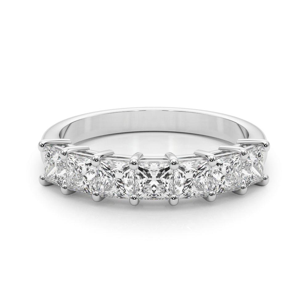 7-Stone Princess Cut Shared Prong Eternity Band Ring