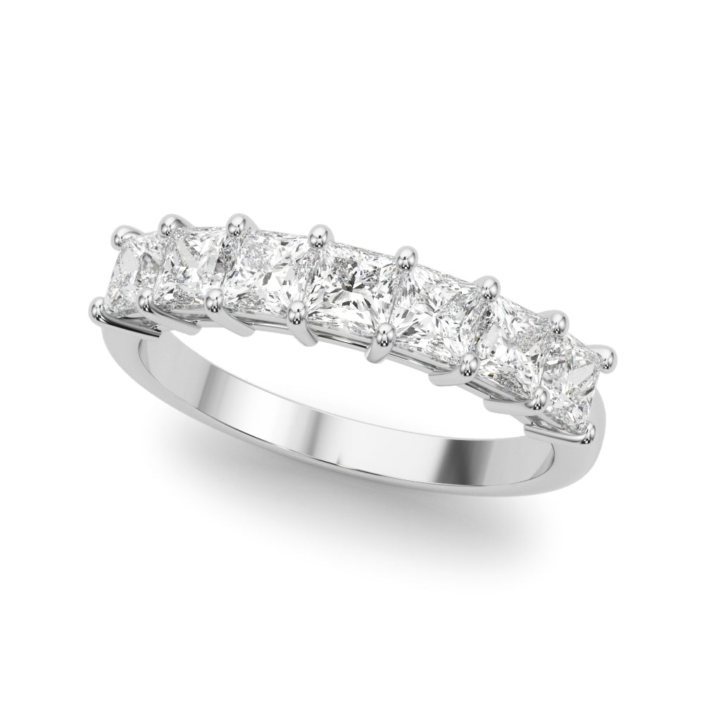 7-Stone Princess Cut Shared Prong Eternity Band Ring