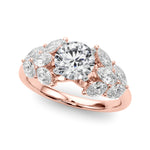 Elegant 14kt White Gold MQ Side Stones Engagement Ring with 1 1/5 ct tw Diamonds