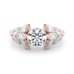 Elegant 14kt White Gold MQ Side Stones Engagement Ring with 1 1/5 ct tw Diamonds