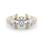 Elegant 14kt White Gold MQ Side Stones Engagement Ring with 1 1/5 ct tw Diamonds