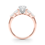 Elegant 14kt White Gold MQ Side Stones Engagement Ring with 1 1/5 ct tw Diamonds