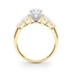 Elegant 14kt White Gold MQ Side Stones Engagement Ring with 1 1/5 ct tw Diamonds