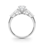 Elegant 14kt White Gold MQ Side Stones Engagement Ring with 1 1/5 ct tw Diamonds