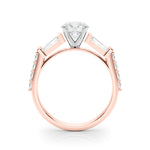 Stunning SB & RD Engagement Ring in 14kt White Gold with 7/8 ct tw SI1-SI2, G-H Diamonds