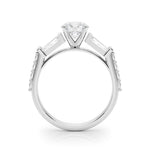Stunning SB & RD Engagement Ring in 14kt White Gold with 7/8 ct tw SI1-SI2, G-H Diamonds