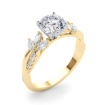Exquisite 14kt White Gold Twisted Shank Engagement Ring with 3/8 ct TW Diamond Halo