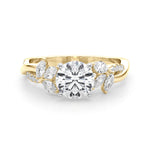 Exquisite 14kt White Gold Twisted Shank Engagement Ring with 3/8 ct TW Diamond Halo