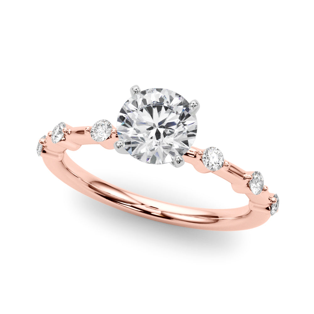 Elegant 14kt White Gold Semi-Mount Diamond Ring Setting - Style 