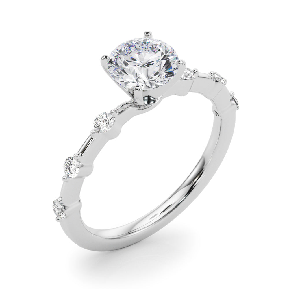 Elegant 14kt White Gold Semi-Mount Diamond Ring Setting - Style 