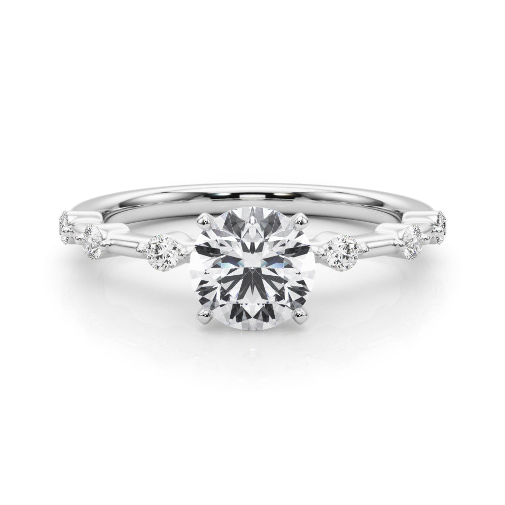 Elegant 14kt White Gold Semi-Mount Diamond Ring Setting - Style 
