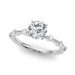 Elegant 14kt White Gold Semi-Mount Diamond Ring Setting - Style 