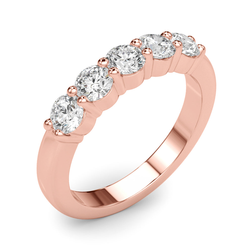 Stunning 14kt White Gold 5-Stone Shared Prong Diamond Band - 1/2 ct TW