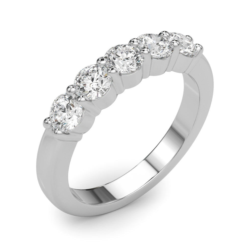 Stunning 14kt White Gold 5-Stone Shared Prong Diamond Band - 1/2 ct TW