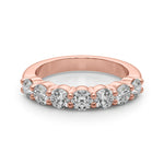 Elegant 7 Stone Shared Prong Princess Cut Diamond Wedding Band