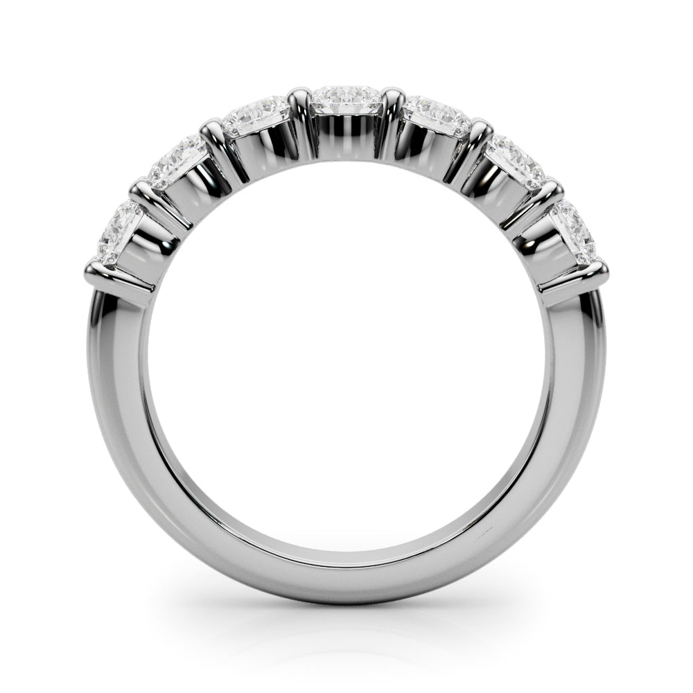 Elegant 7 Stone Shared Prong Princess Cut Diamond Wedding Band