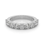 Elegant 9 Stone Shared Prong Diamond Band - 7/8 Carat Total Weight