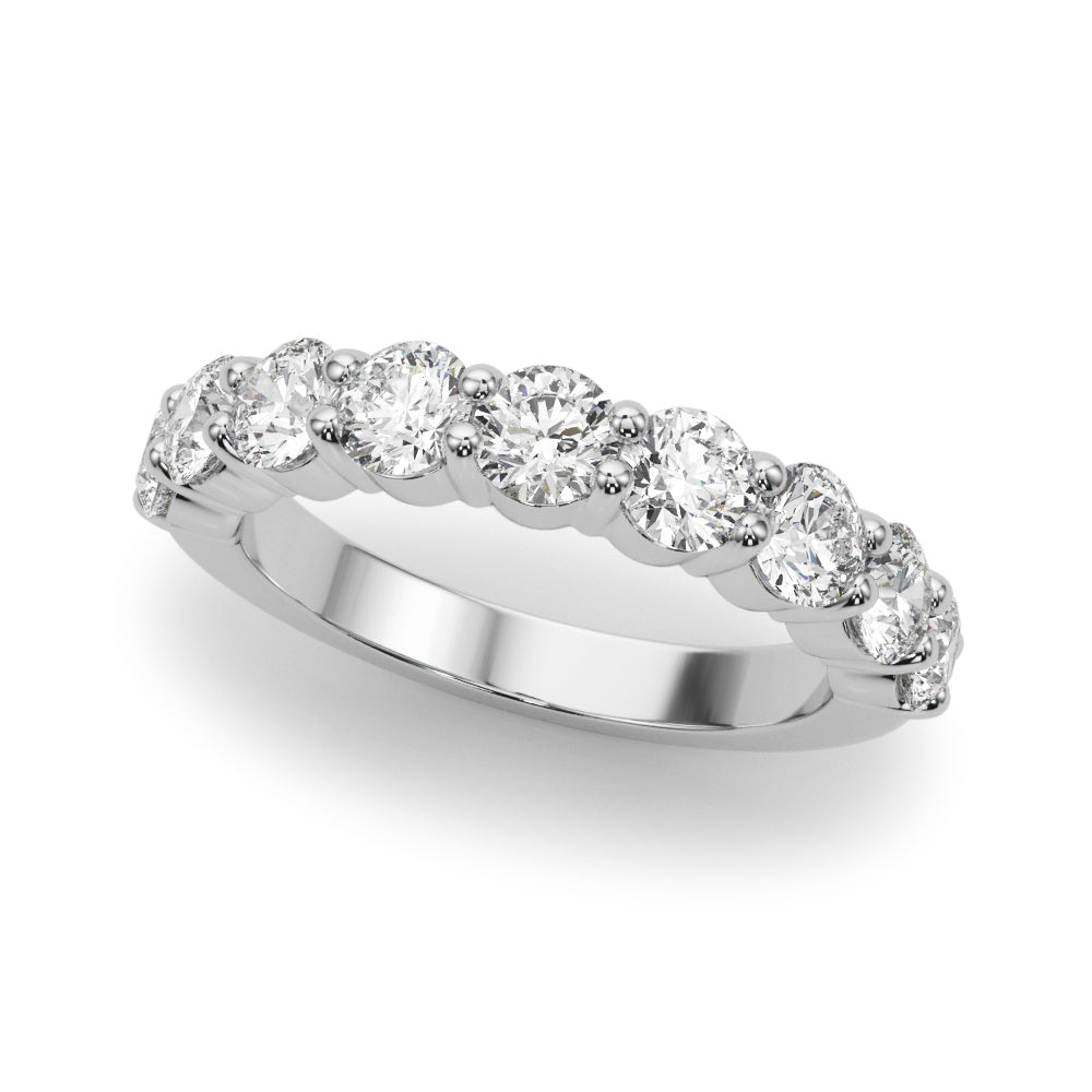 Elegant 9 Stone Shared Prong Diamond Band - 7/8 Carat Total Weight