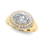 Exquisite 14kt Yellow Gold Oval Trellis Engagement Ring Setting - Semi-Mount with 3/8 ct tw Diamonds