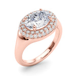 Exquisite 14kt Yellow Gold Oval Trellis Engagement Ring Setting - Semi-Mount with 3/8 ct tw Diamonds