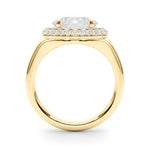 Exquisite 14kt Yellow Gold Oval Trellis Engagement Ring Setting - Semi-Mount with 3/8 ct tw Diamonds
