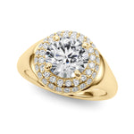 Elegant 1 CT Round Cut Trellis Engagement Ring Setting in 14k Yellow Gold