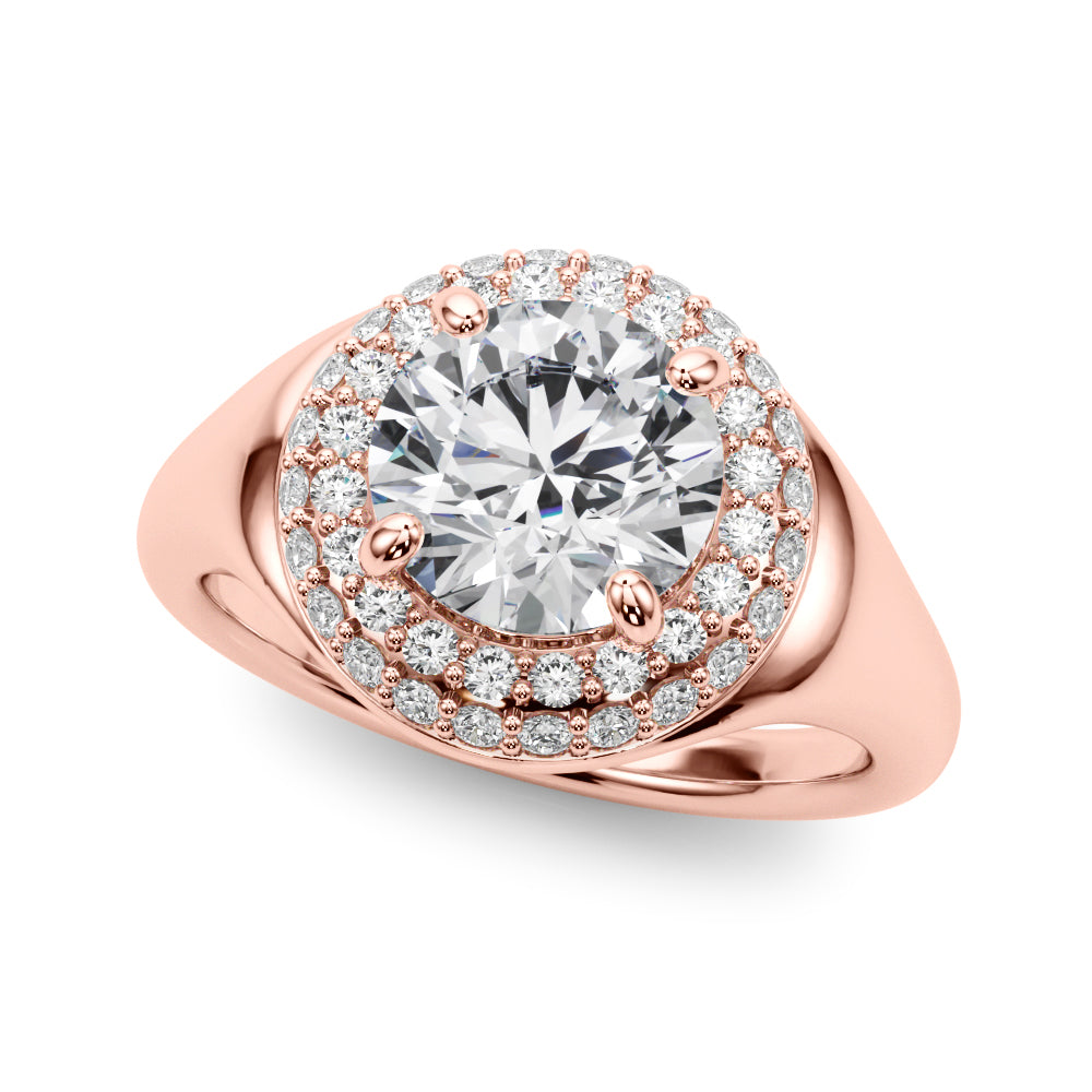 Elegant 1 CT Round Cut Trellis Engagement Ring Setting in 14k Yellow Gold