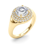Elegant 1 CT Round Cut Trellis Engagement Ring Setting in 14k Yellow Gold