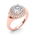 Elegant 1 CT Round Cut Trellis Engagement Ring Setting in 14k Yellow Gold