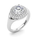 Elegant 1 CT Round Cut Trellis Engagement Ring Setting in 14k Yellow Gold