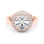 Elegant 1 CT Round Cut Trellis Engagement Ring Setting in 14k Yellow Gold